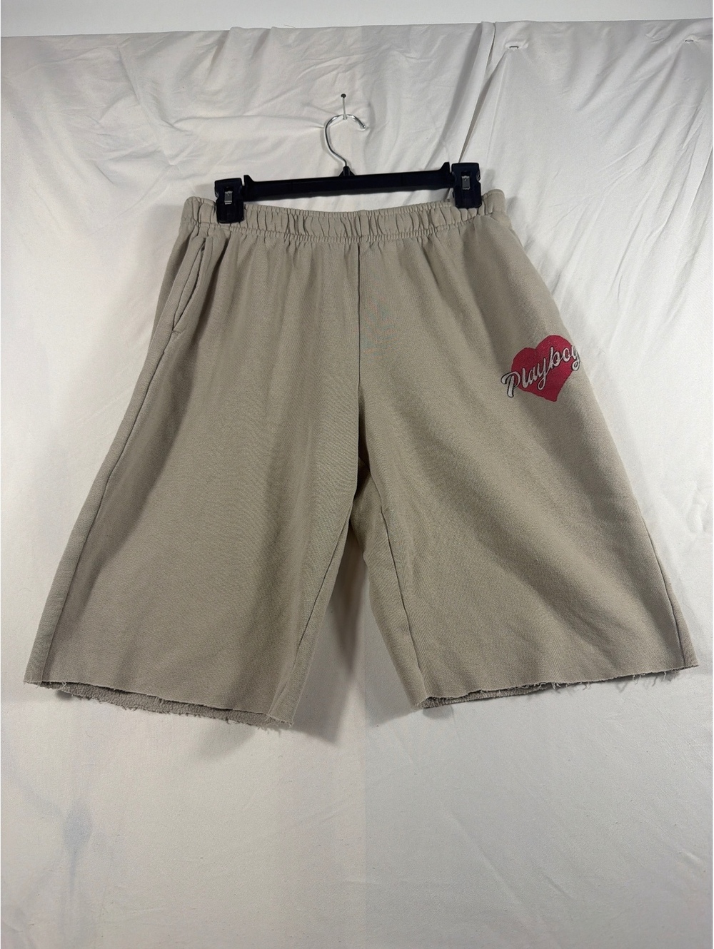Playboy Beige Casual Shorts with Heart Logo